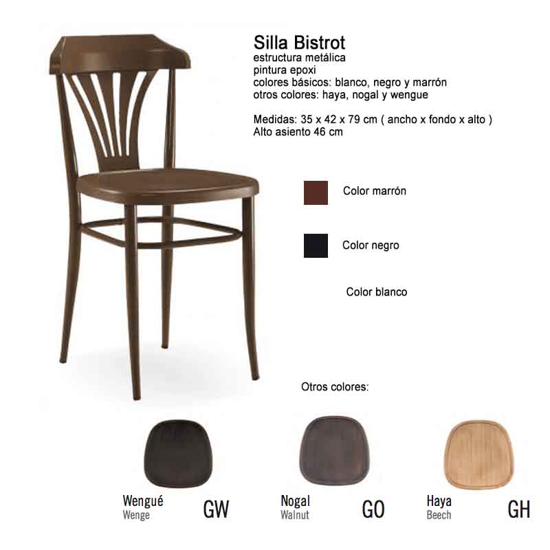 SILLA BISTROT METÁLICA ABS