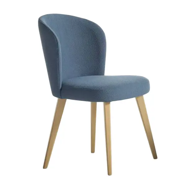 Silla Minos tapizada patas madera