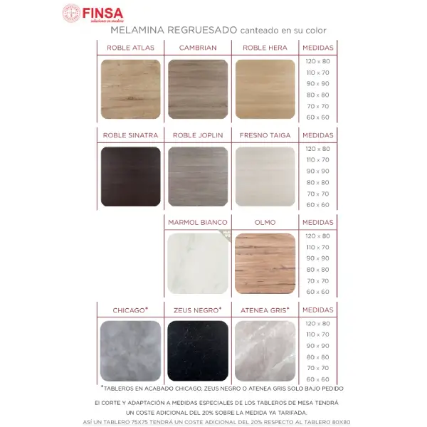 Mesa Hanover Melamina 80×80